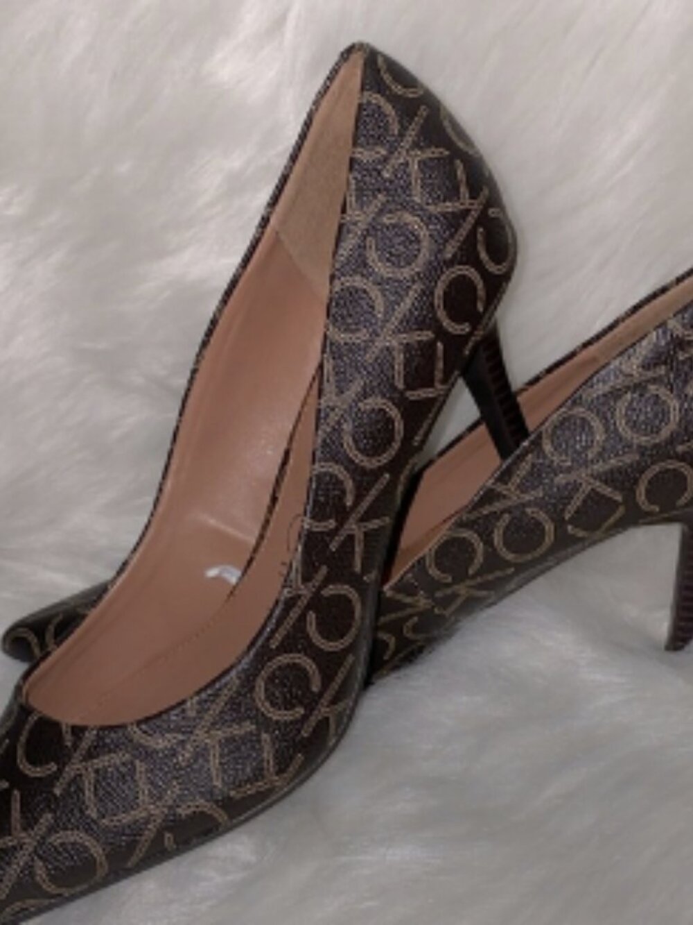 Calvin Klein Brown heels. used once.